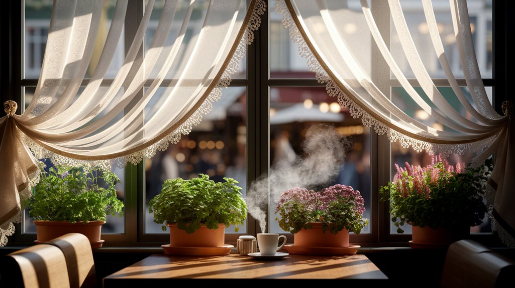 rozwiązania okienne z zasłonami cafe